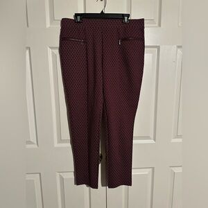 Women's Burgundy Patterned Pants